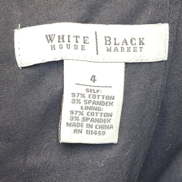 White House Black Market Strapless Black/Ivory Floral Dress Size 4 - Picture 6 of 10